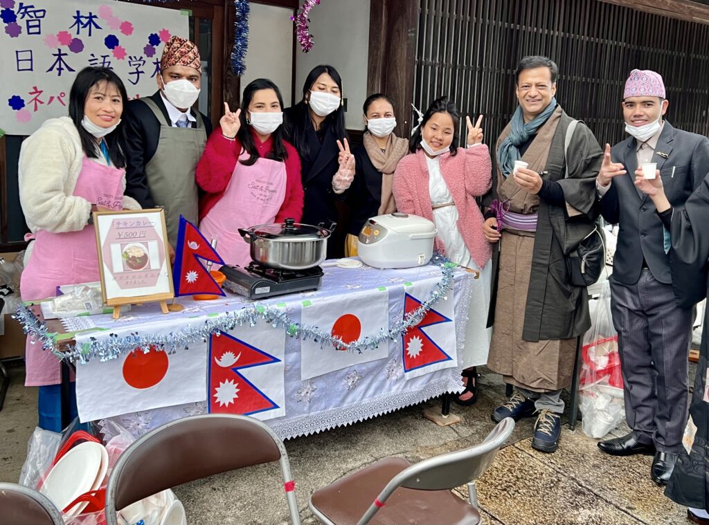 Ravi at a Nepalese stall during the Chizu snow festival
