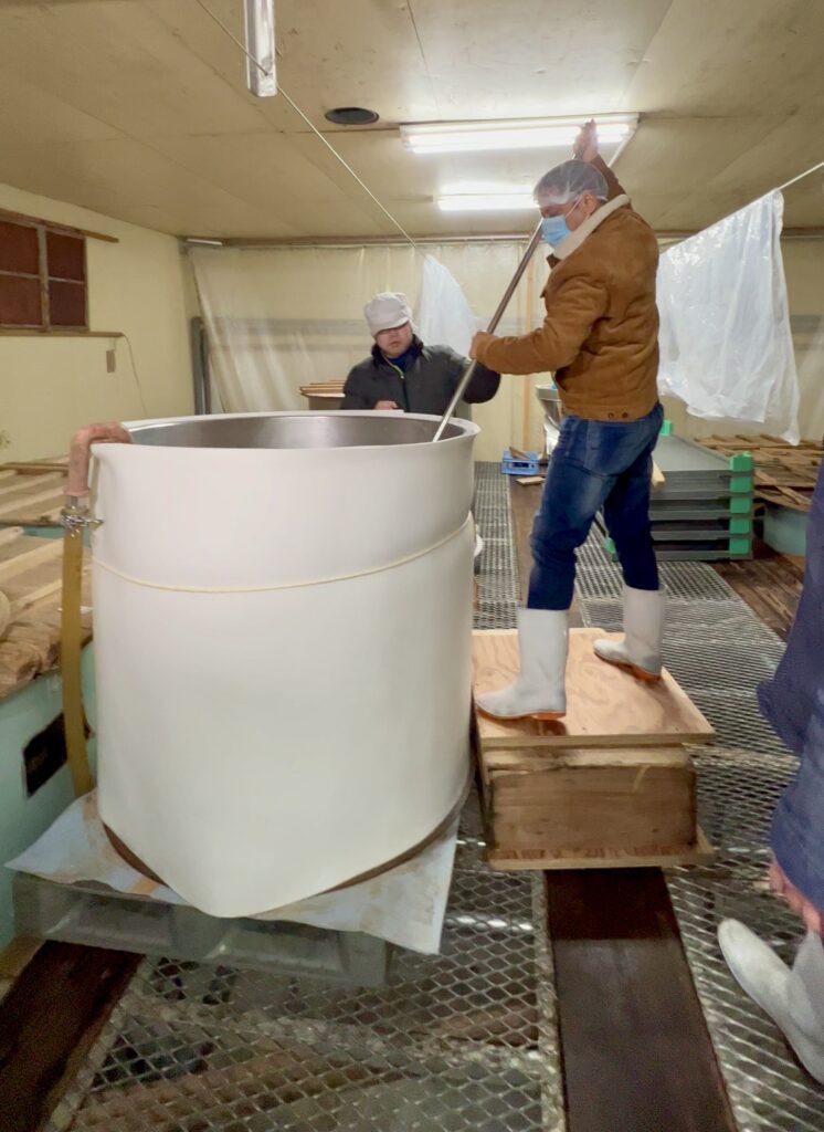 Ravi Joshi preparing the Yeast starter in a Sake brewery