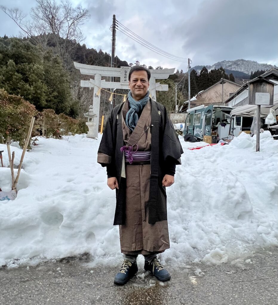 Ravi Joshi founder Sake Club India in Kimono
