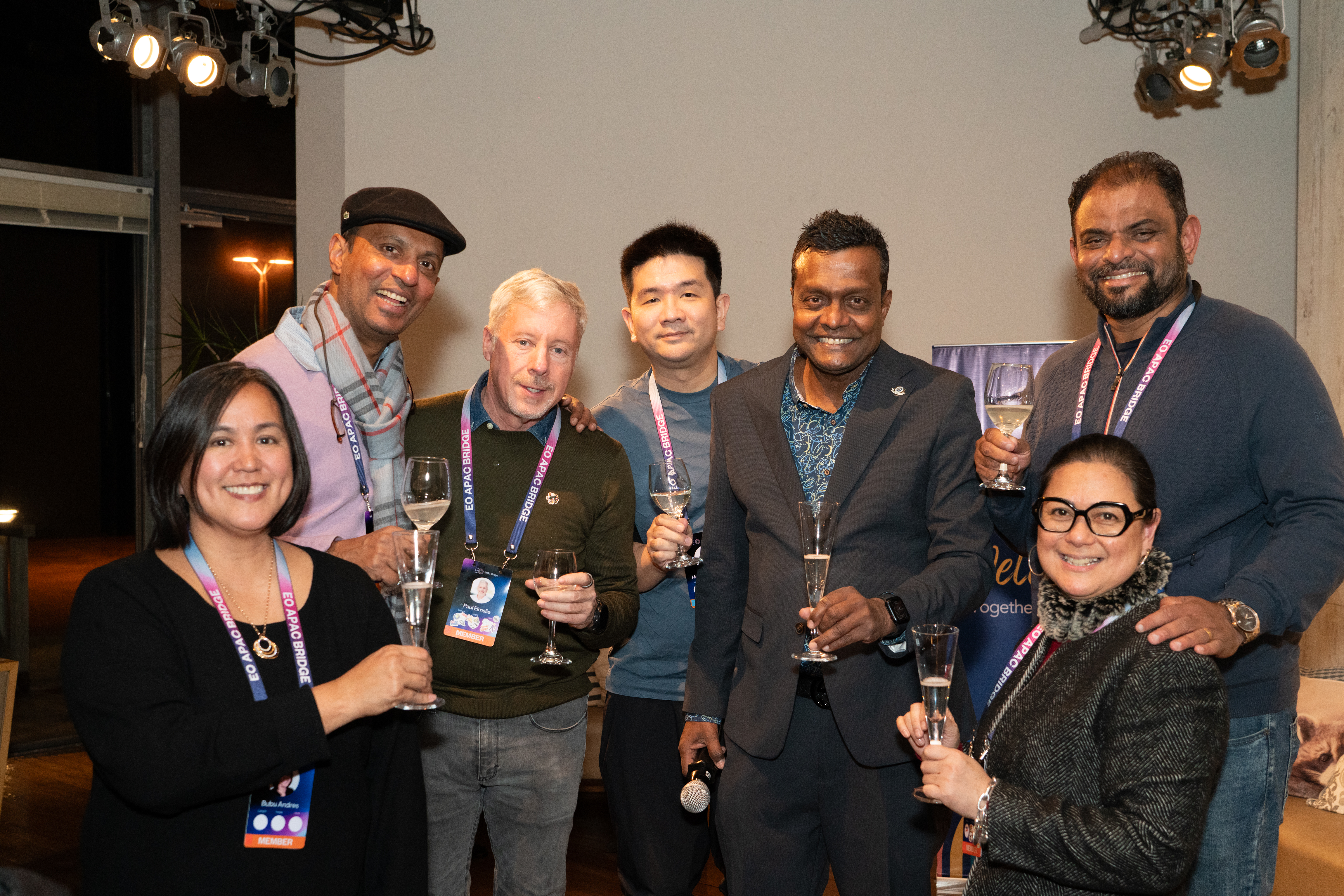 Joshua Kalinan with guests at Sake Club India event in Kagawa Japan