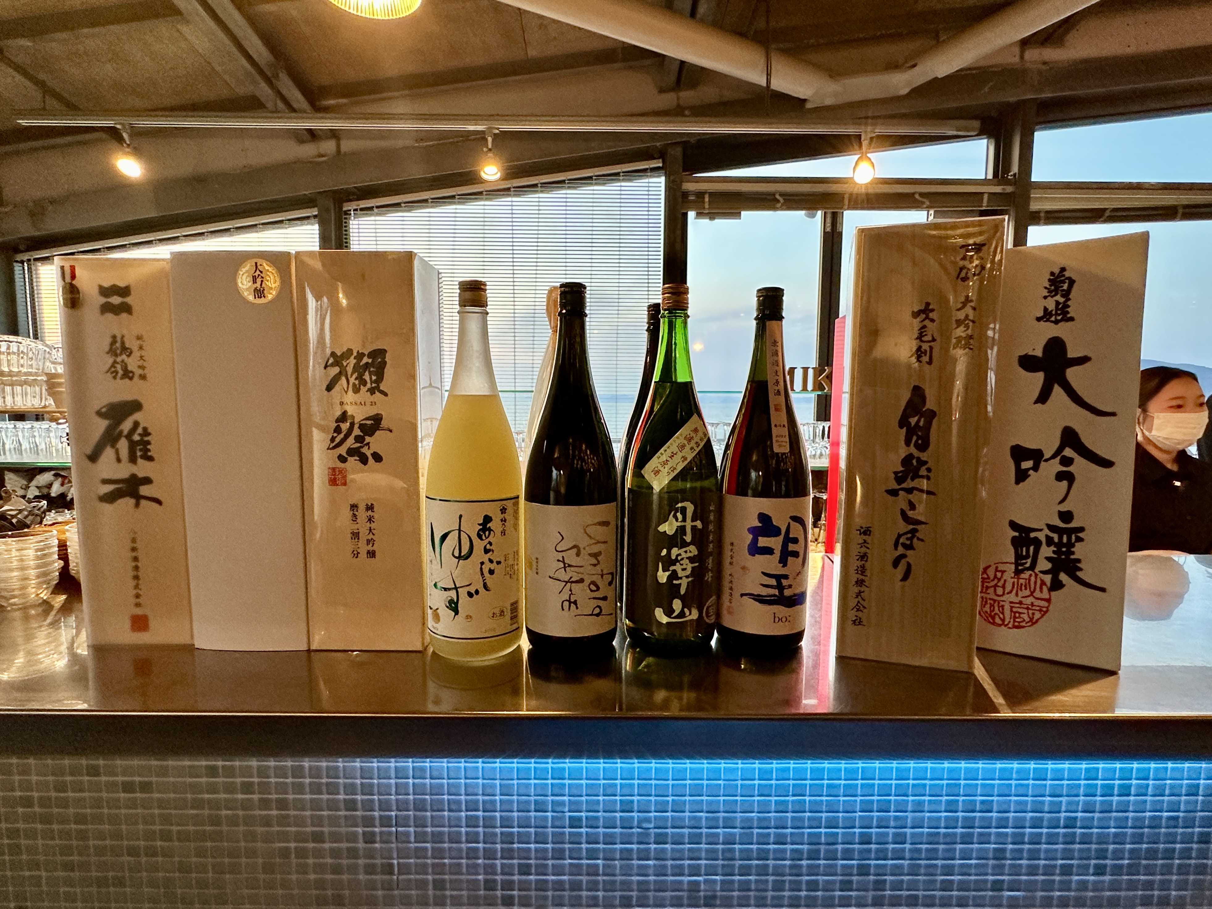 Sakes at Mikayla by the sea in Takamatsu