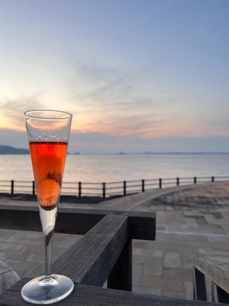 Sun downer at Sake Club India event in Japan