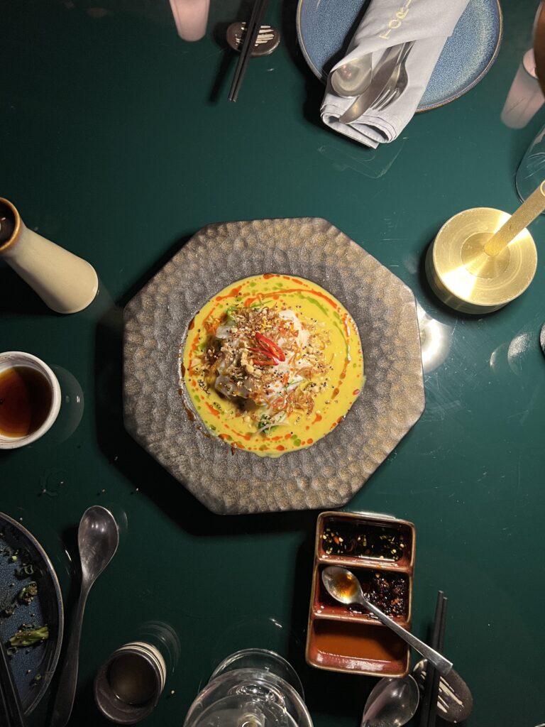 young coconut ceviche at torii mumbai