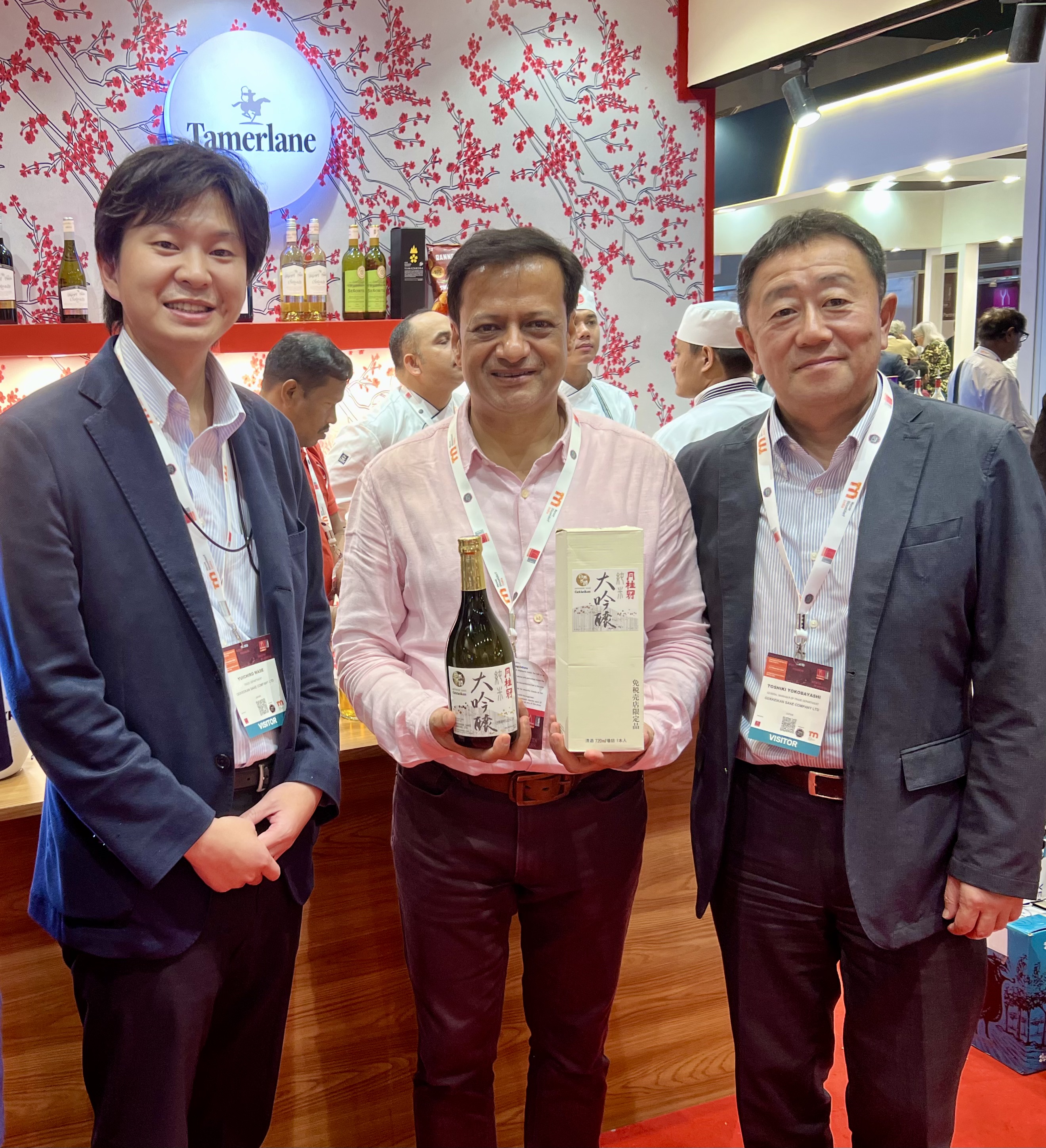 Ravi Joshi with Toshiki Yokobayashi (R) and Yuichiro Mase (L) from Gekkeikan Sake