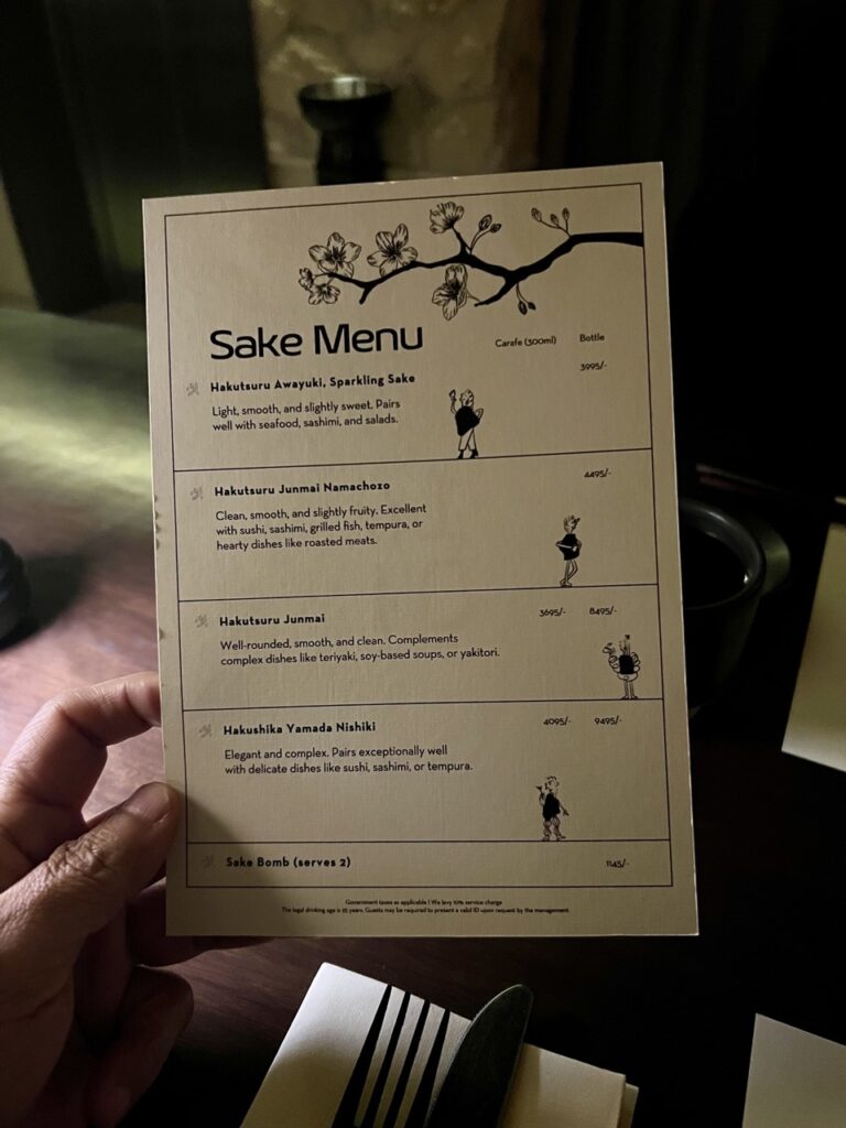 Sake Menu at Call me Ten