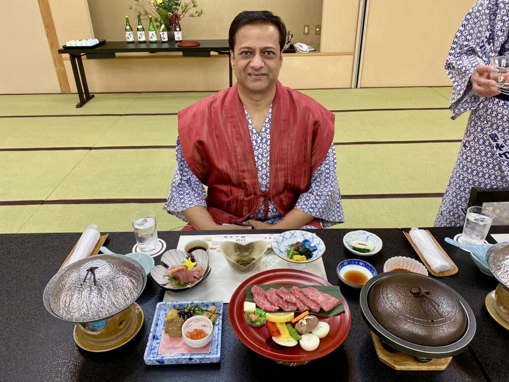 Kaiseki meal at a traditional Japanese ryokan