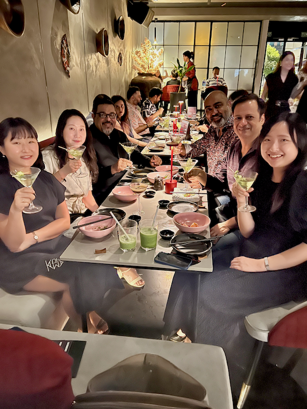 Guests at sake and omakase table