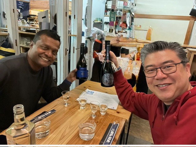 Sipping lovely sake from Sake Labo
