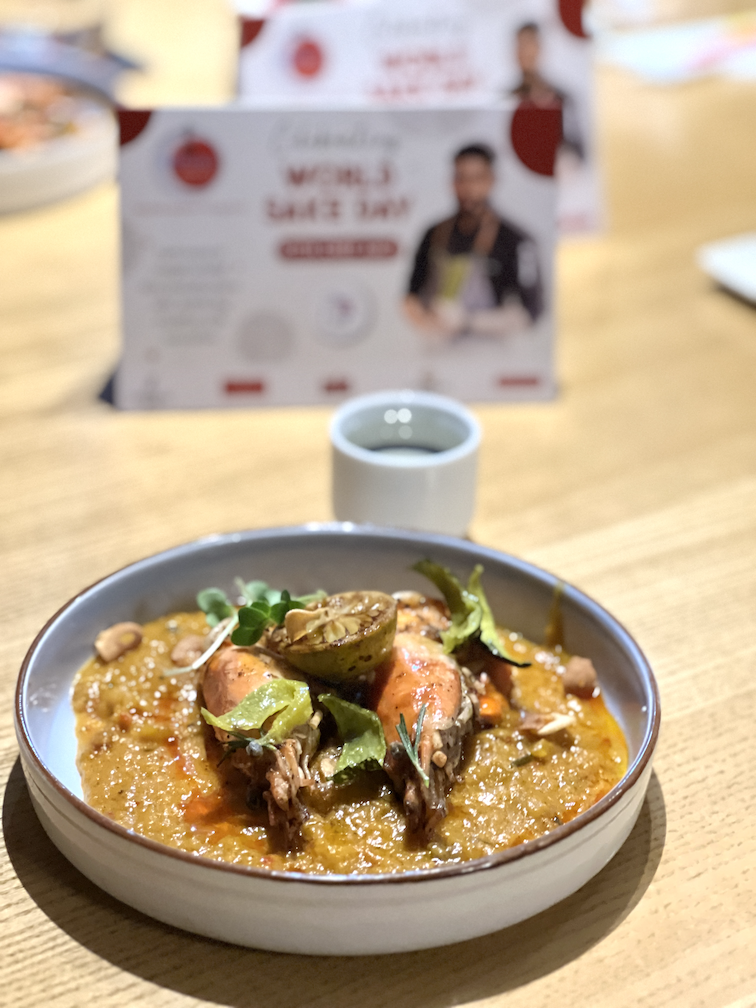 Kabocha Chilli Prawns with Hana Kizakura Junmai Ginjo