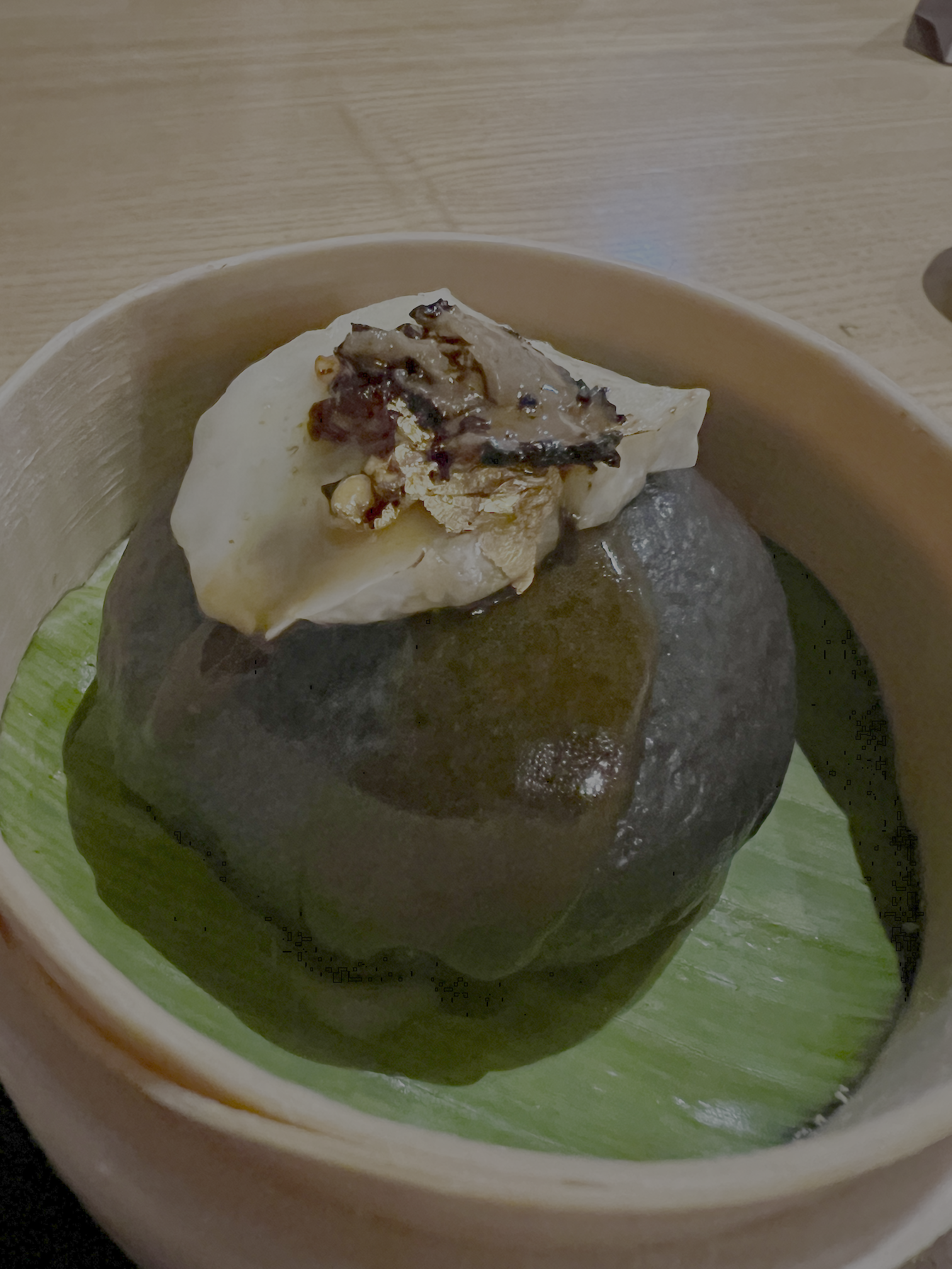 Truffle Brie Bao with Hakutsuru Toji kan