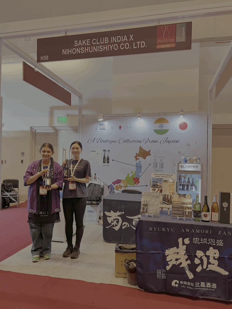 Kiwako Yamada and Shruti Kaith at the Prowine Mumbai booth