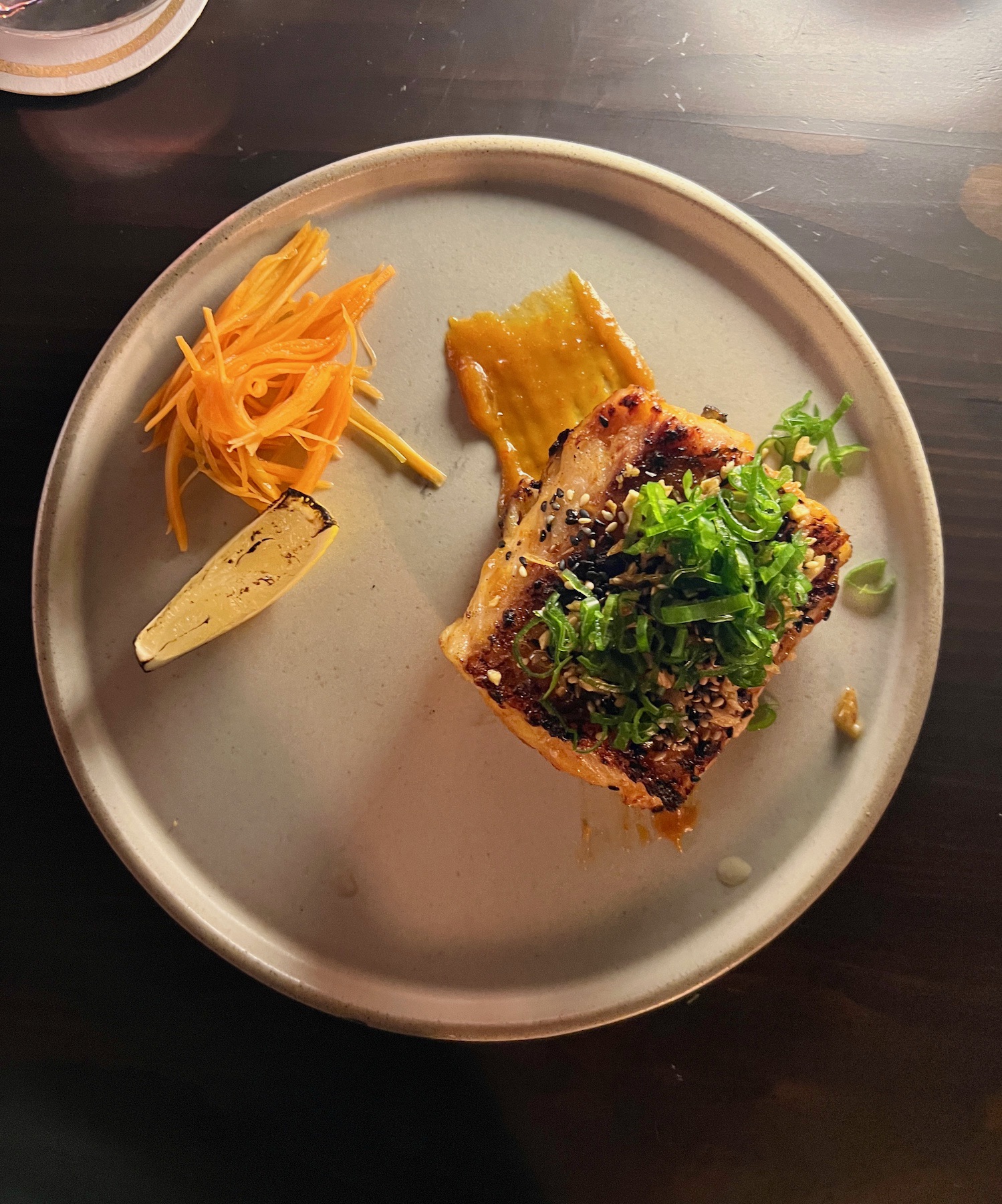 Steamed and grilled sea bass