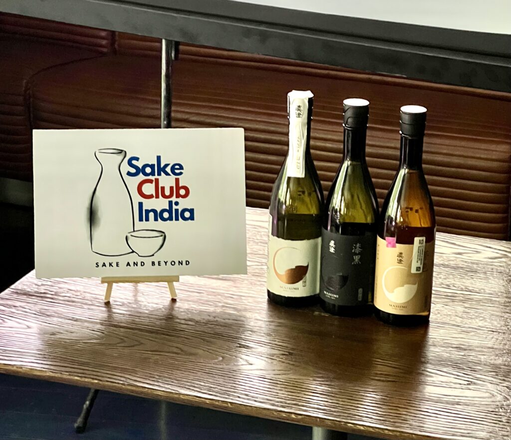 Masumi Kaya (extreme right) among other Masumi sakes at a Sake Club India Masterclass