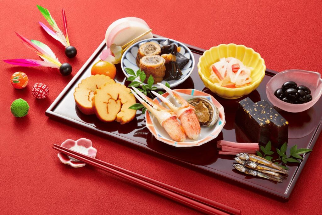 An osechi ryori spread