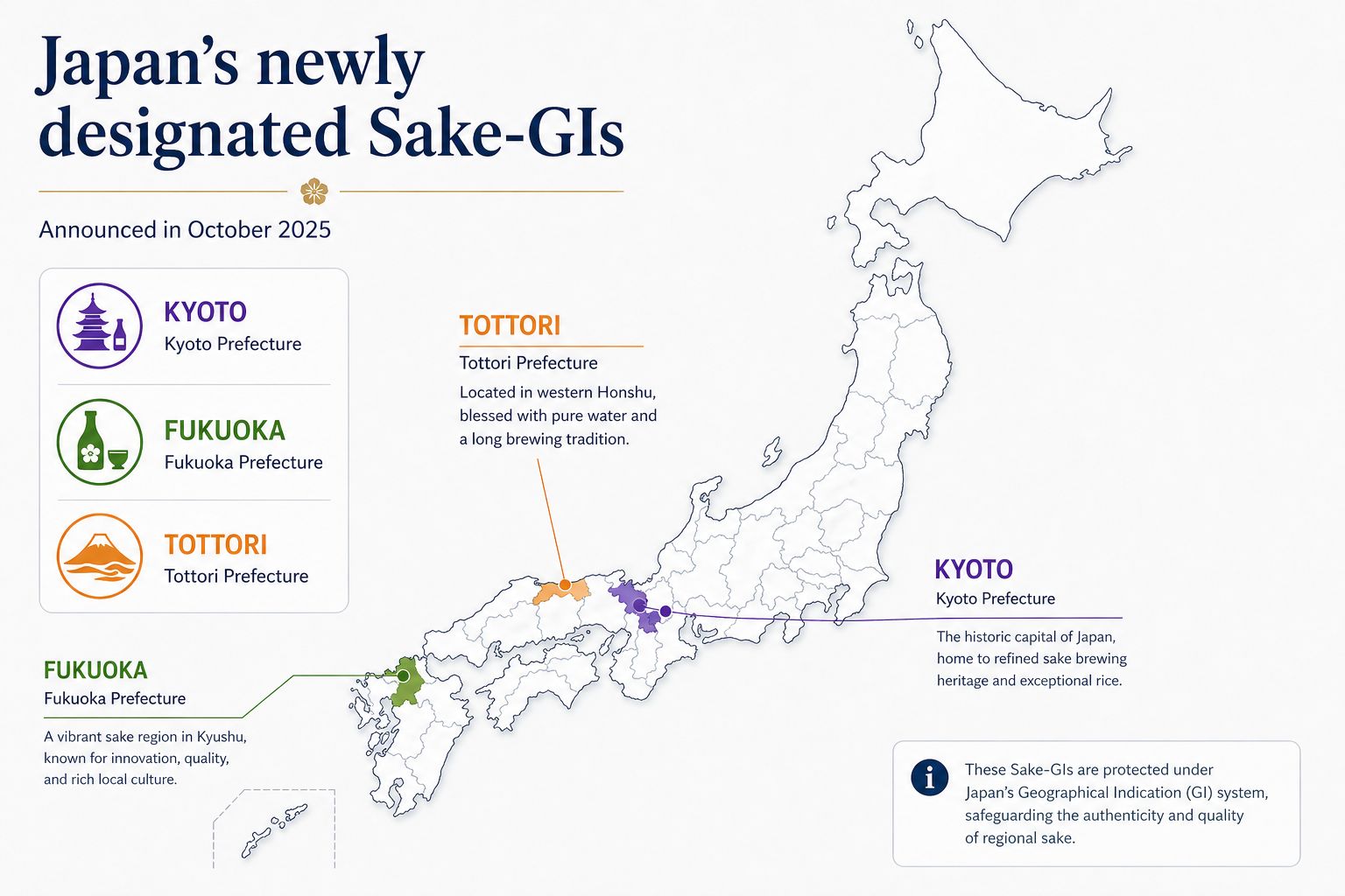 The Three Newest GIs of Japanese Sake