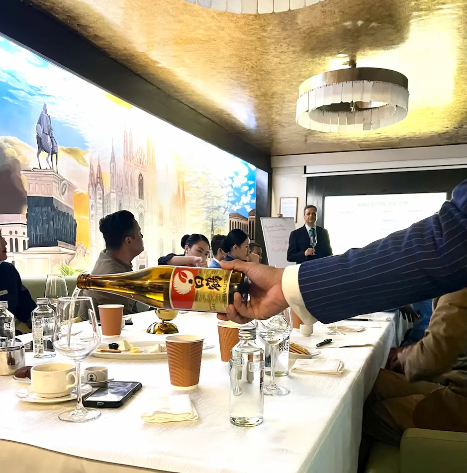 Ravi Joshi conducting Sake training at The Lodhi New Delhi