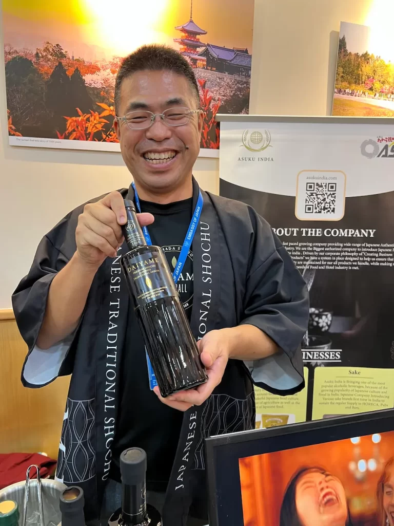 Shochu being showcased at one of the trade events in New Delhi